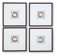 Dallbourne - Wall Art Set (Set of 4) - White / Gold Finish