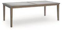 Rainier Ranch - Rectangle Dining Table With Umbrella Option - Brown / Beige