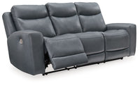Mindanao - 2 Pc. - Power Reclining Sofa, Power Reclining Loveseat with Console - Steel