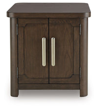 Breckington - Rectangular 2-door End Table - Dark Brown