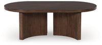 Korestone - Oval Cocktail Table - Dark Brown