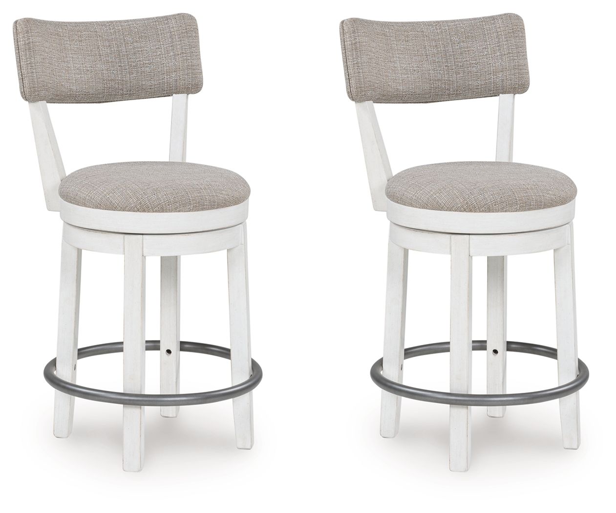 Robbinsdale - Upholstered Swivel Barstool (Set of 2) - Antique White