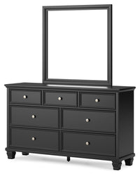 Lanolee - Dresser And Mirror - Black