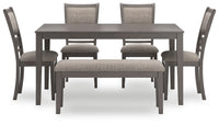 Wrenning - Dining Room Table Set (Set of 6) - Gray