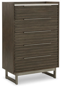 Arkenton - Five Drawer Chest - Grayish Brown / White
