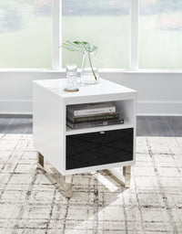 Gardoni - Chair Side End Table - White / Black