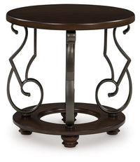 Frallyn - Round End Table - Dark Brown