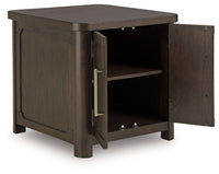 Breckington - Rectangular 2-door End Table - Dark Brown