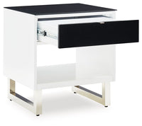 Gardoni - Rectangular End Table - White / Black