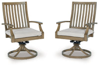 Rainier Ranch - Swivel Chair With Cushion (Set of 2) - Brown / Beige