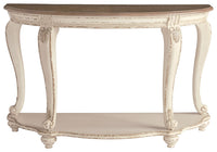 Realyn - Sofa Table - White / Brown