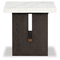 Burkhaus - Rectangular End Table - White / Dark Brown