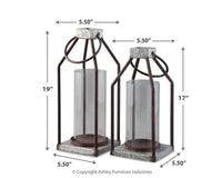 Diedrick - Lantern Set (Set of 2) - Gray / Black
