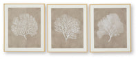 Hendridge - Wall Art Set (Set of 3) - Taupe / White