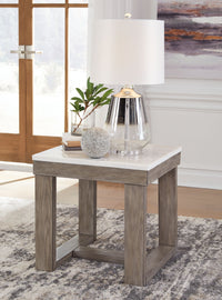 Loyaska - Square End Table - Brown / Ivory