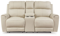 Dahlmoore - Dbl Power Reclining Loveseat With Console - Almond