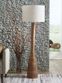 Ailsa - Wood Floor Lamp - Natural Brown