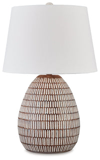 Darrich - Metal Table Lamp - Beige / White