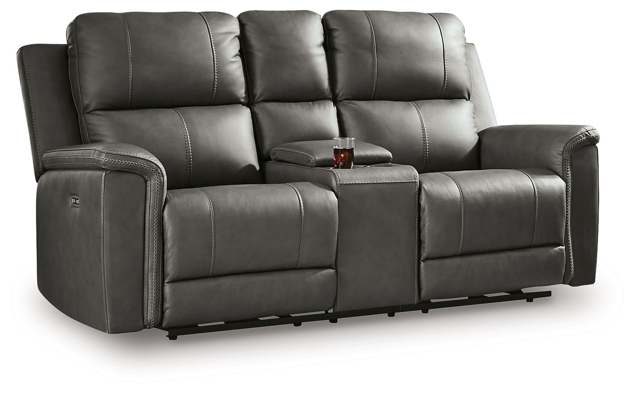 Bleckley - Power Reclining Loveseat With Console / Adjustable Headrest