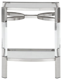 Chaseton - Accent Table - Clear / Silver Finish