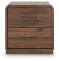 Fortlorn - Two Drawer Night Stand - Walnut Brown