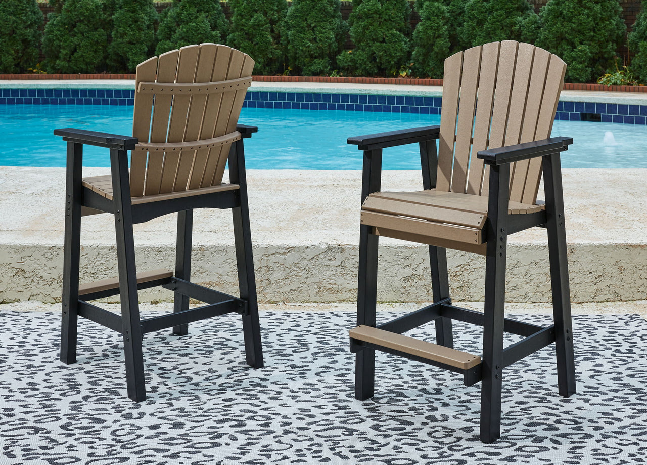 Fairen Trail - Tall Barstool (Set of 2) - Black / Driftwood