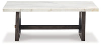 Burkhaus - Rectangular Cocktail Table - White / Dark Brown