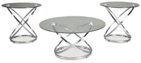 Hollynyx - Occasional Table Set (Set of 3) - Chrome Finish