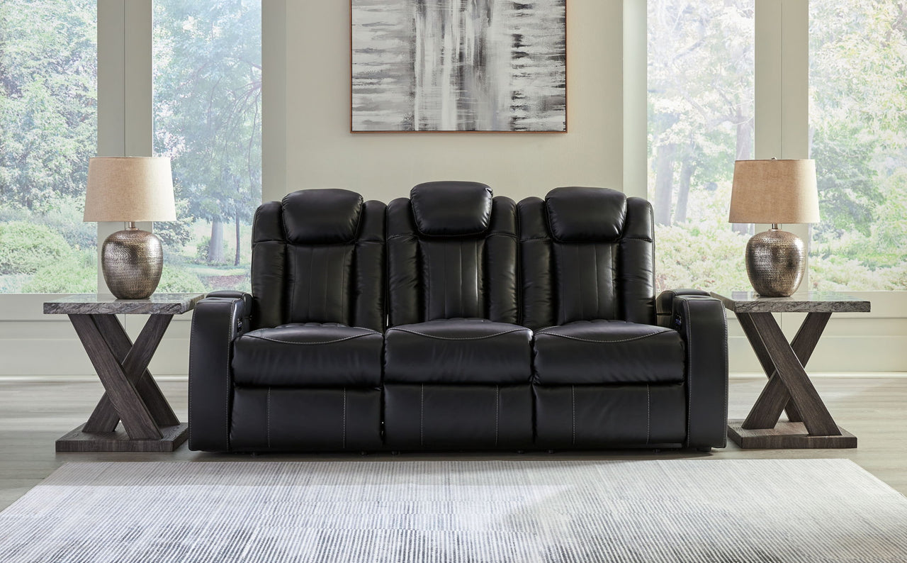 Caveman Den - Power Reclining Sofa With Adj Headrest - Midnight