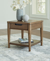Roanhowe - Rectangular End Table - Brown