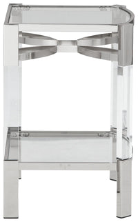 Chaseton - Accent Table - Clear / Silver Finish