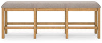 Havonplane - XL Counter Height Upholstered Dining Bench - Brown