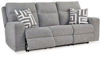 Biscoe - Power Reclining Sofa With Adj Headrest - Pewter