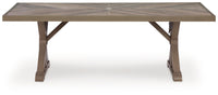 Laguna Heights - Rectangular Dining Table With Umbrella Option - Beige