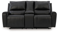 Glossmore - Reclining Loveseat With Console - Black
