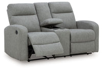 Gauntlet - Double Recline Loveseat With Console - Sterling
