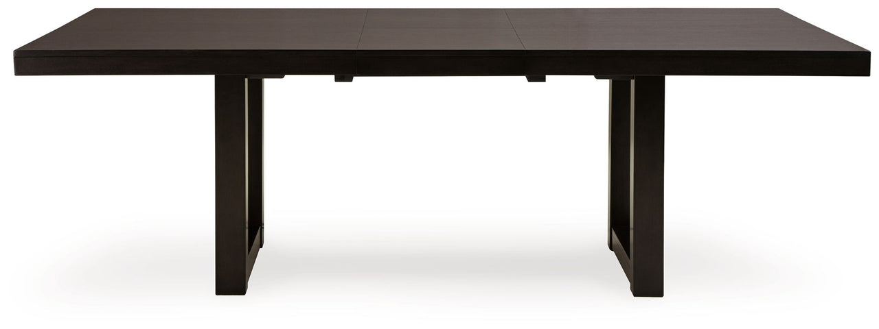Neymorton - Rectangular Dining Room Butterfly Extension Table - Dark Grayish Brown