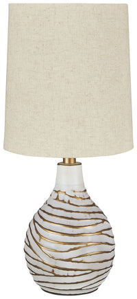 Aleela - Metal Table Lamp  - White / Gold Finish