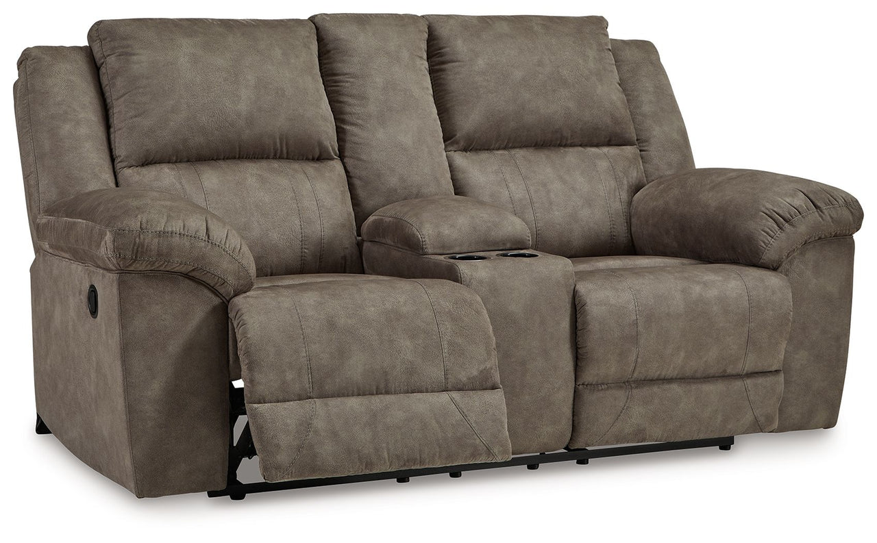 Laresview - Dbl Reclining Loveseat with Console - Fossil