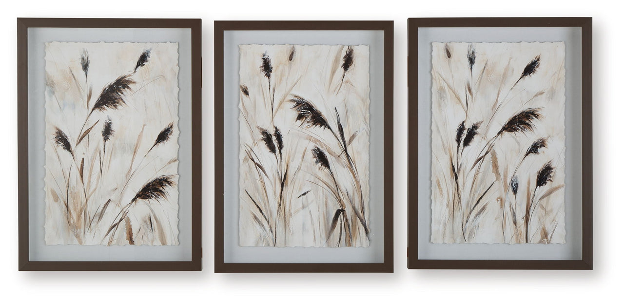 Honslow - Wall Art Set (Set of 3) - Brown / Black / White