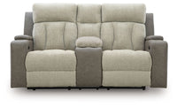 WhipLash - Power Reclining Loveseat With Console / Adj Headrest - Sisal