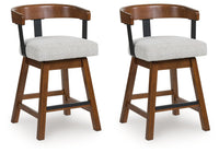 Ralene - Upholstered Swivel Barstool (Set of 2) - Medium Brown