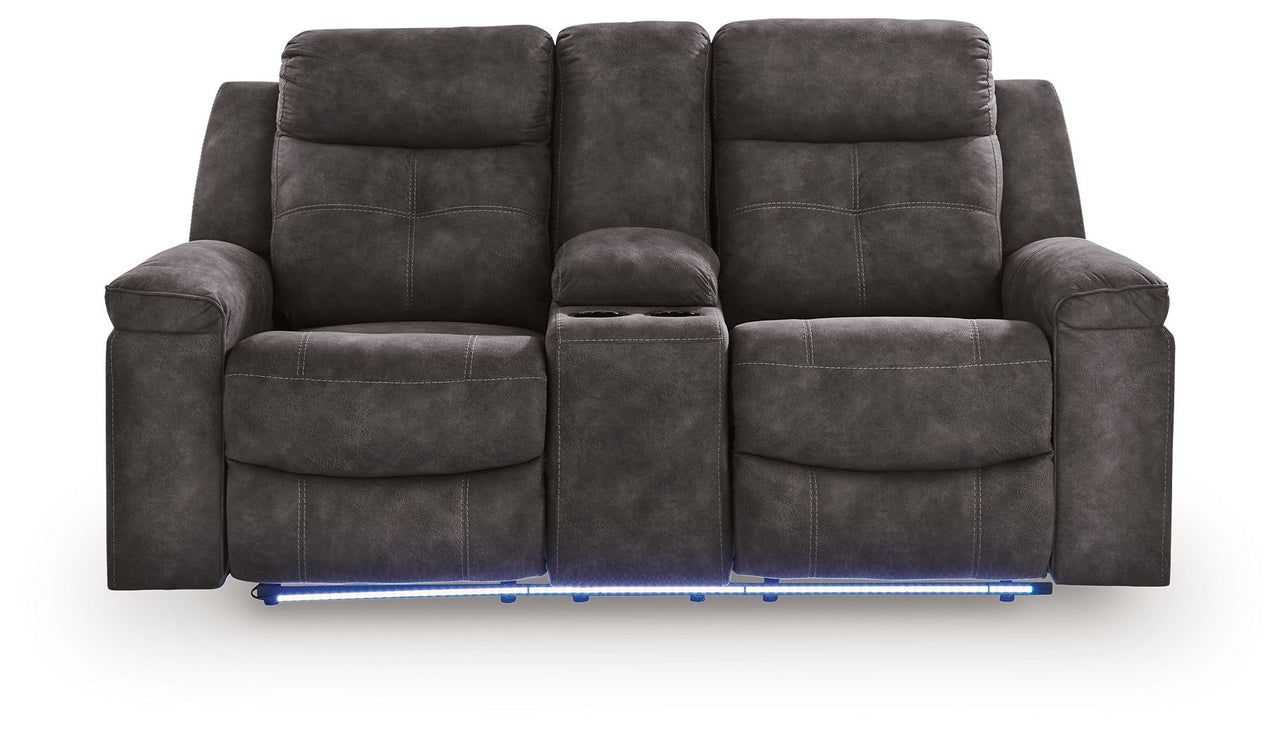 Brysonview - Double Reclining Loveseat With Console - Charcoal