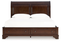 Trellington - King Sleigh Storage Bed - Brown
