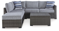 Petal Road - Loveseat Sectional, Ottoman, Table Set (Set of 4) - Gray