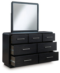 Rowanbeck - Dresser And Mirror - Black