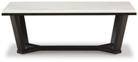 Fostead - Rectangular Cocktail Table - White / Espresso