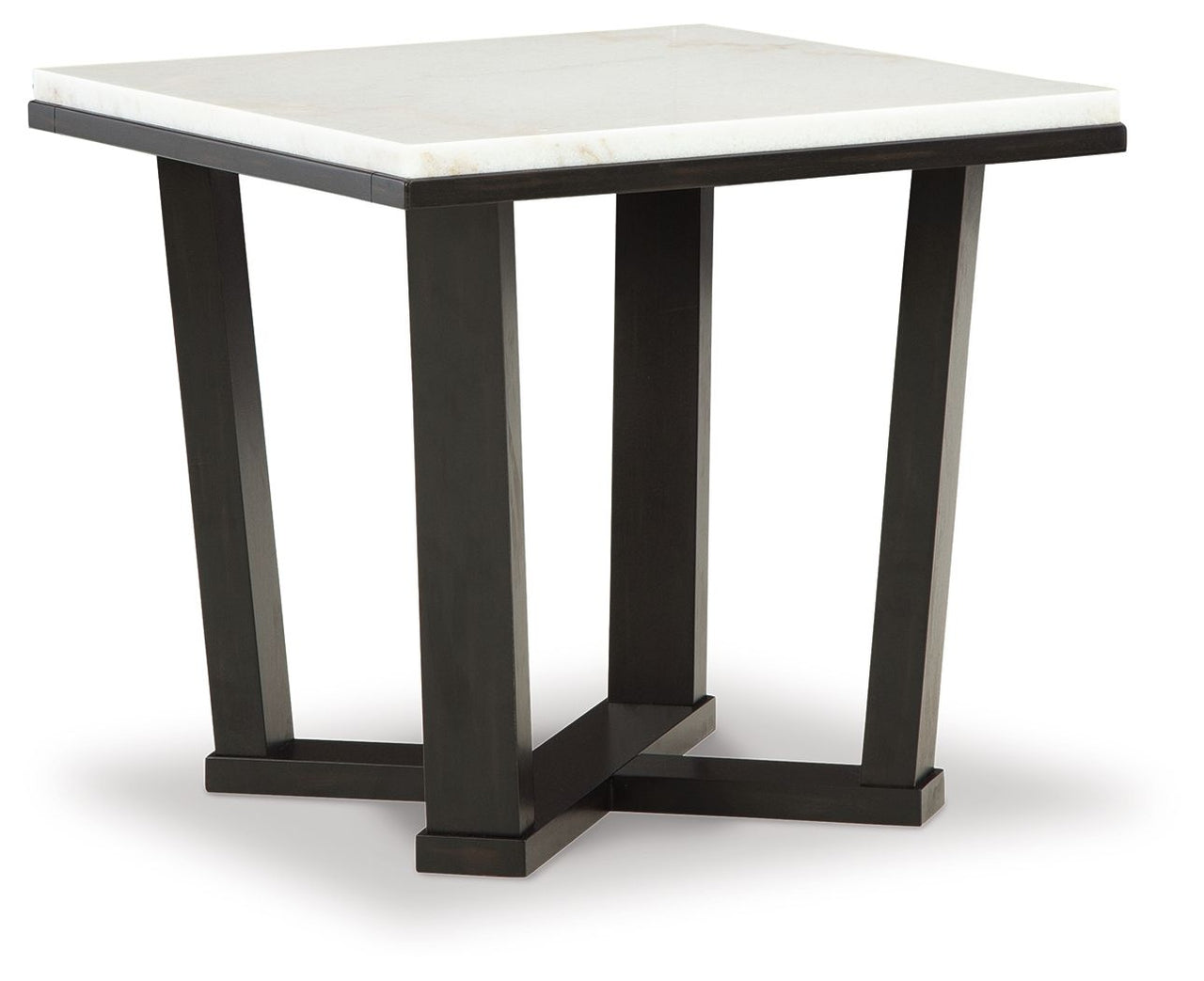 Fostead - Square End Table - White / Espresso