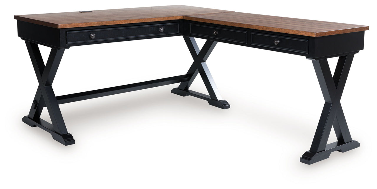 Wildenauer - Home Office Desk And Return - Brown / Black