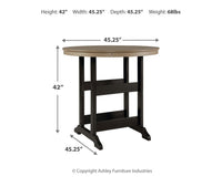 Fairen Trail - Round Bar Table w/Umb OPT - Black / Driftwood